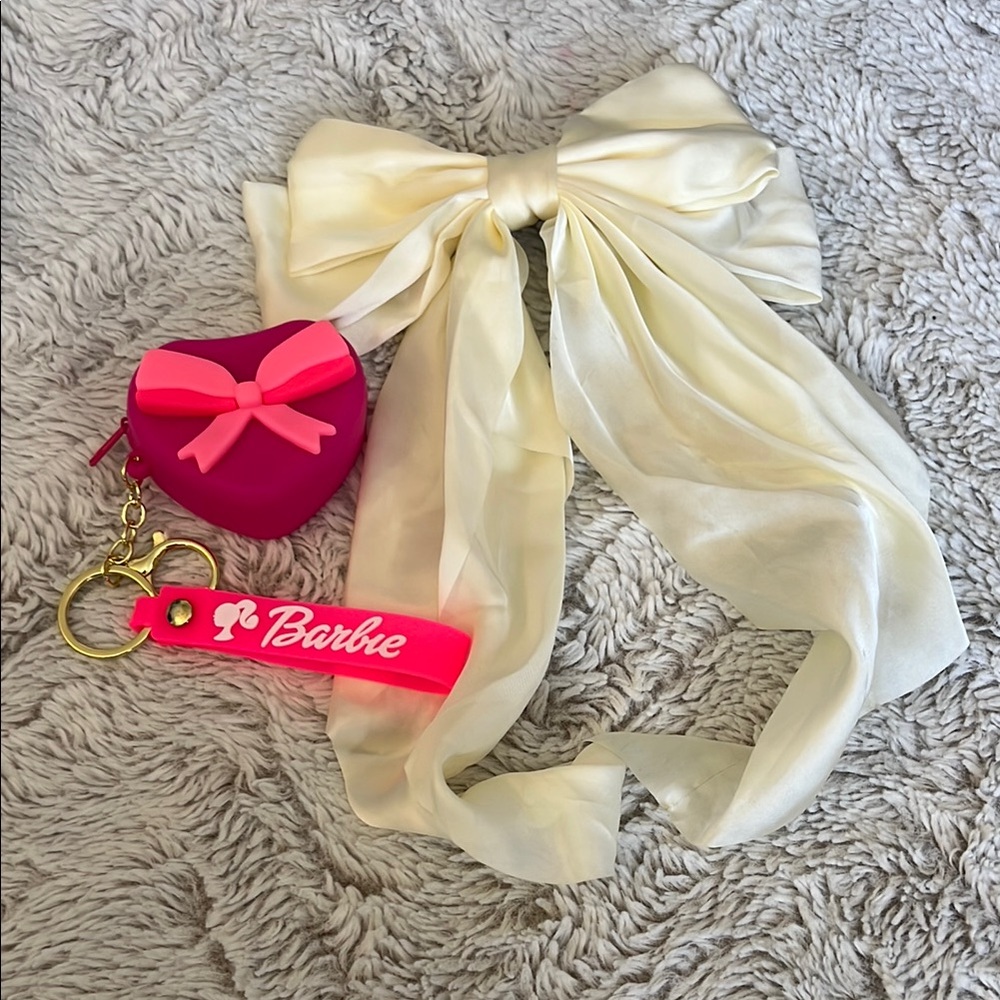 Luxurious Cream Satin Bow Hair Accessory